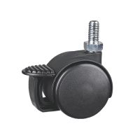 Roulette pour meuble pivotante, &agrave; tige filet&eacute;e, Avec frein