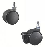 Roulette pour meuble pivotante, &agrave; tige filet&eacute;e