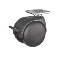 Roulette pour meuble pivotante, &agrave; platine, Avec frein
