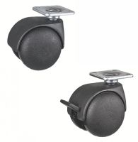 Roulette pour meuble pivotante, &agrave; platine