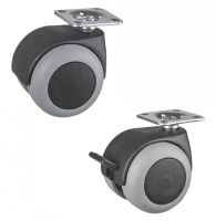 Roulette pour meuble pivotante, &agrave; platine