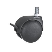 Roulette pour meuble pivotante, &agrave; tige filet&eacute;e, Avec frein