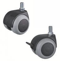 Roulette pour meuble pivotante, &agrave; tige filet&eacute;e