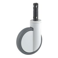 Roulette m&eacute;dicale pivotante, &agrave; tige, Avec blocage