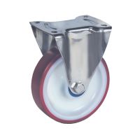 Roulette forte charge &agrave; platine, inox, Fixe, sans frein