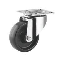 Roulette charge moyenne haute temp&eacute;rature, &agrave; platine, inox, Pivotante, sans frein