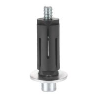Fixation expansible inox, pour roulette &agrave; trou central, Pour tube rond