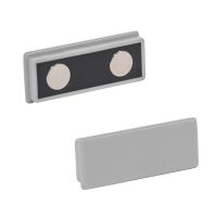 Aimant plat rectangulaire, plastique, Gris