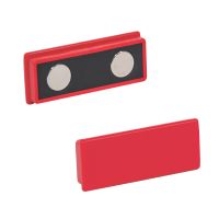 Aimant plat rectangulaire, plastique, Rouge