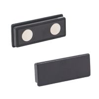 Aimant plat rectangulaire, plastique, Noir