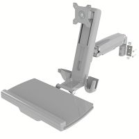 Support d'écran inclinable et pivotant, à bras simple et support pour clavier et souris