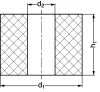 Plot antivibratoire cylindrique, al&eacute;s&eacute;, 55 Shore - sch&eacute;ma