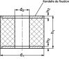 Plot antivibratoire cylindrique, al&eacute;s&eacute;, avec 2 rondelles de fixation, acier ou inox, 55 Shore - sch&eacute;ma