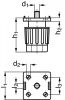 Pied technopolym&egrave;re, pour profil&eacute;s aluminium, hauteur r&eacute;glable - Sch&eacute;ma