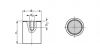 Aimant cylindrique acier, taraudé - Schéma