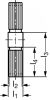Connecteur de tube carré technopolymère, unidimensionnel - Schéma