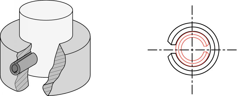 Goupille élastique ISO 8752 - Schéma