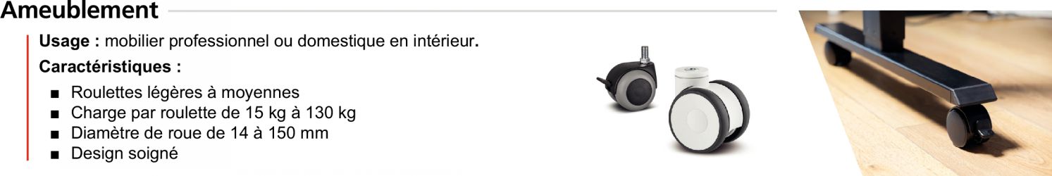 Roulettes ameublement