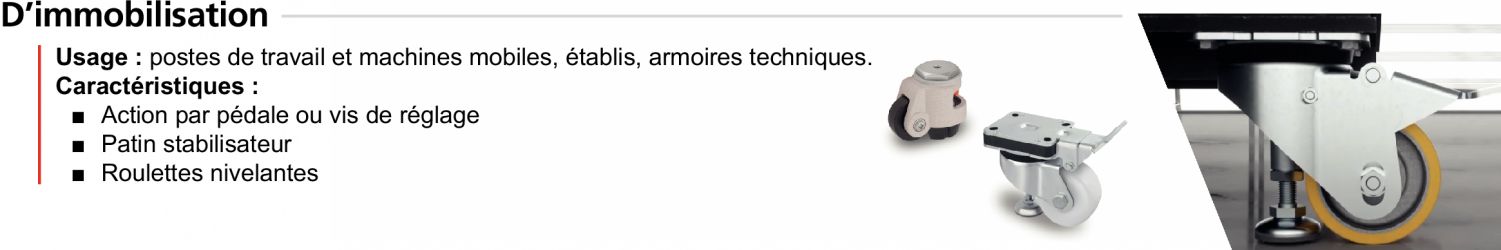 Roulettes immobilisation